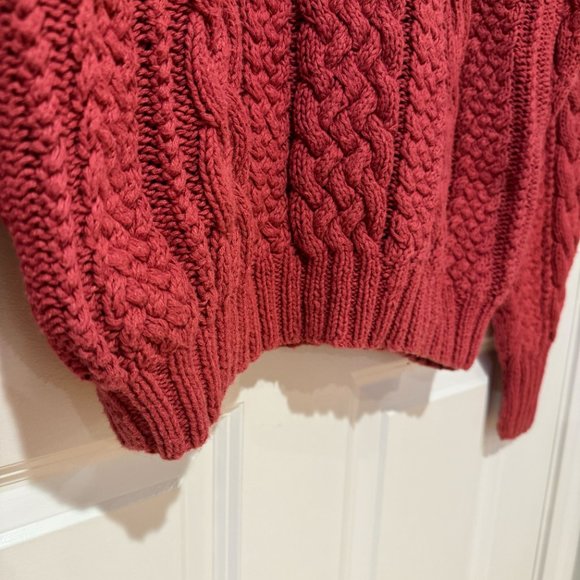 Vintage Structure Mauve Cable Knit Crew Neck‎ Sweater - Size Medium - Picture 6 of 9